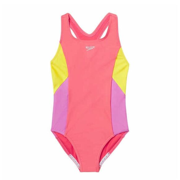 Speedo Youth One-piece Red Pink Yellow Swimsuit Size XL 16T - Picture 3 of 4